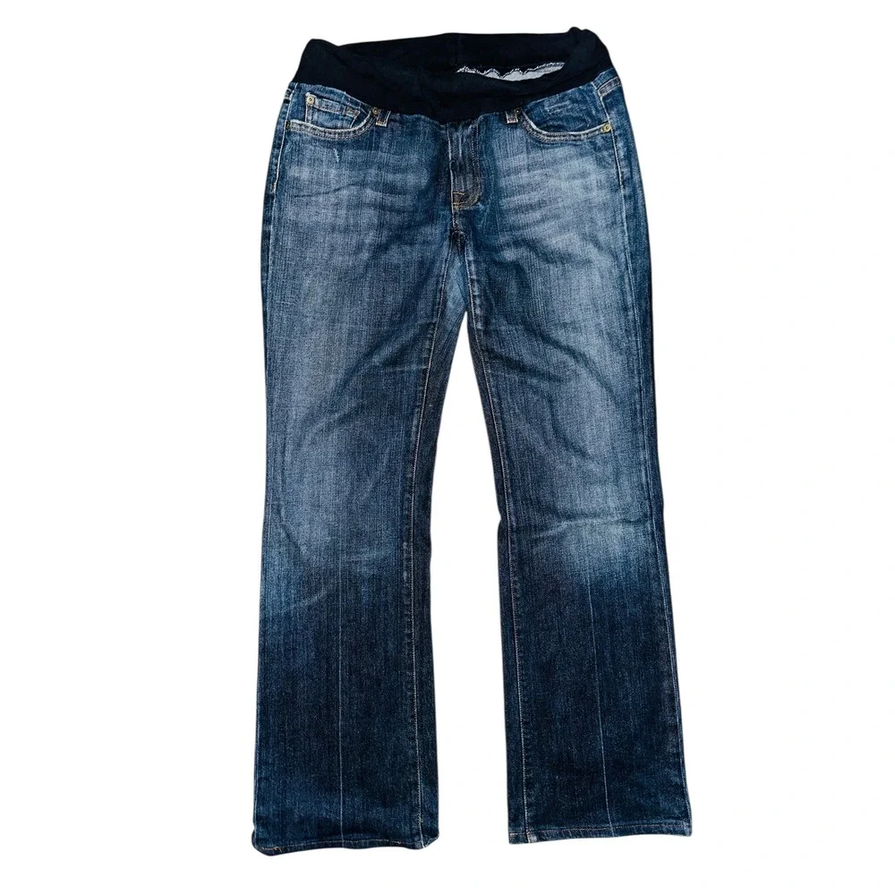 WB6 Pea in Pod‎ 7FAM 7 For All Mankind Maternity Jeans Medium Wash Denim Bootcut